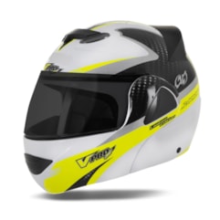 Capacete Robocop Pro Tork V-Pro Jet 2 Carbon Branco Viseira Fumê Capacete Robocop Pro Tork V-Pro Jet 2 Carbon Branco Viseira Fumê